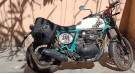 Fit For Royal Enfield Bear 650 Canvas and Leather Pannier Bags With Saddle Stays - SPAREZO